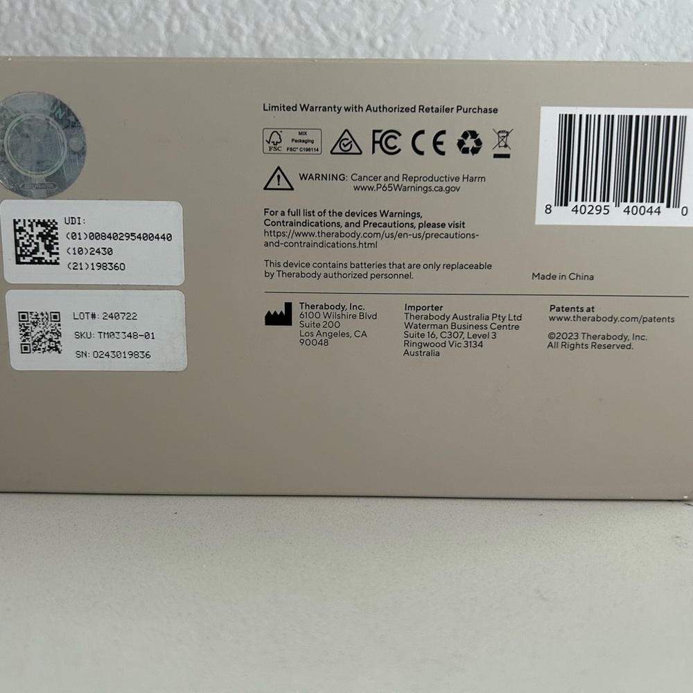Therabody SmartGoggles Gray VR Eye Mask (New with Box, never opened) - Picture 8 of 8